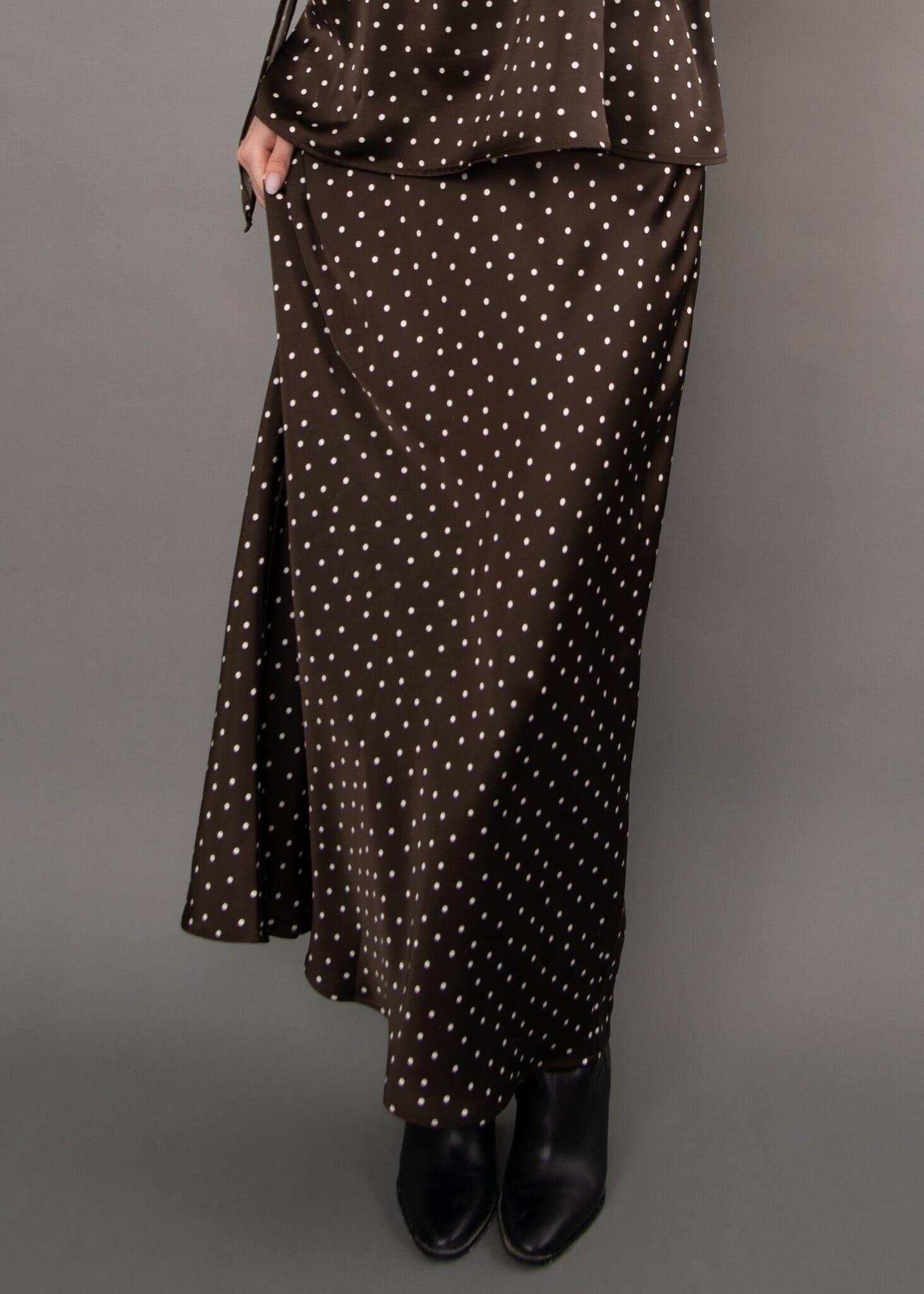 RD Style Alicent Printed Satin A-Line Maxi Skirt