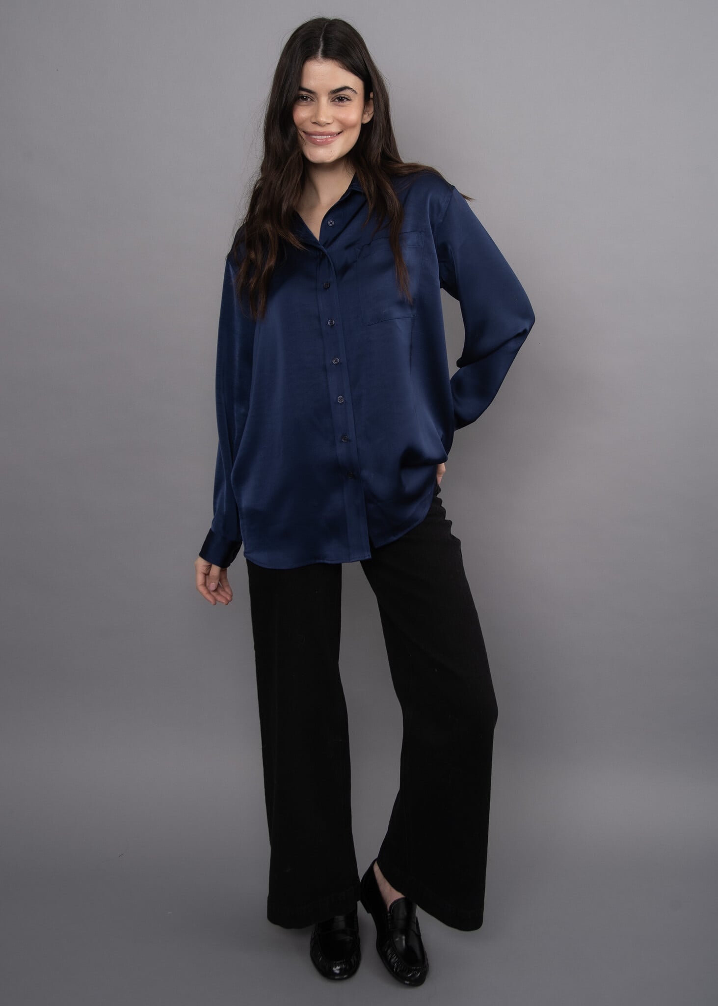 RD Style Padme Satin Oversized Shirt