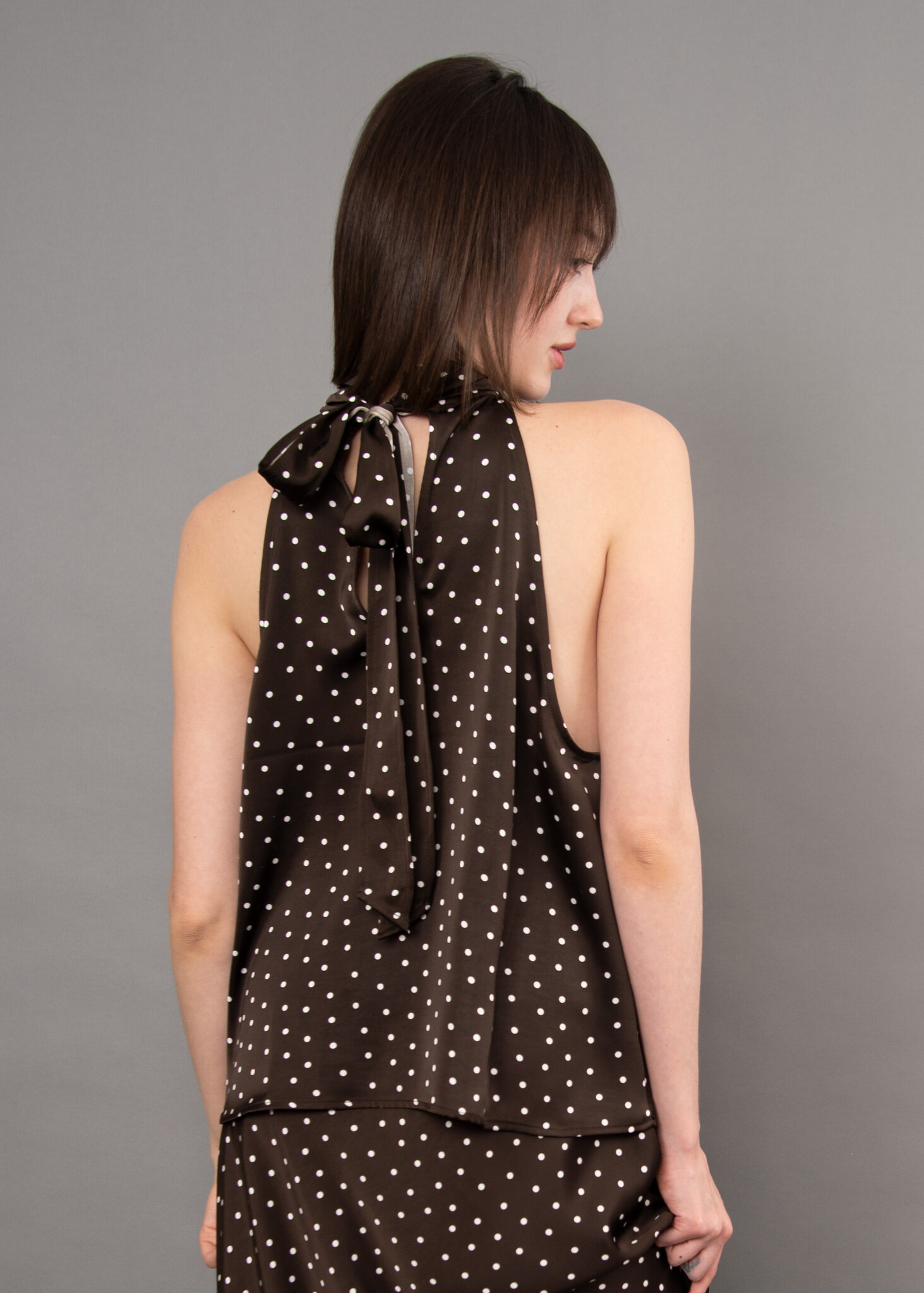 RD Style Lysell Printed Satin Halter Top