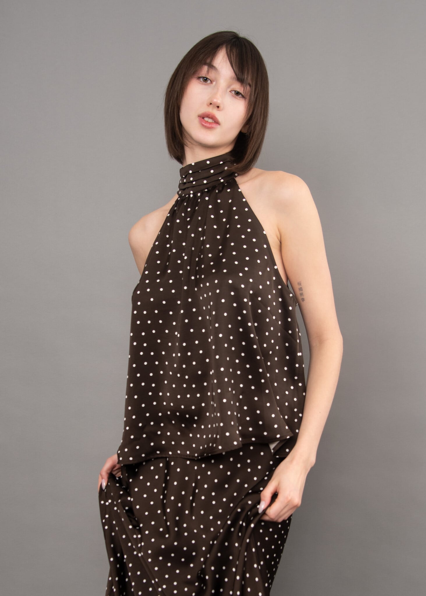 RD Style Lysell Printed Satin Halter Top