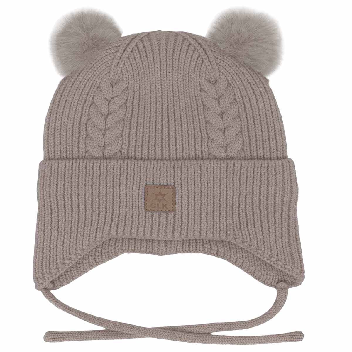 Calikids Knit Hat with Two Pompoms