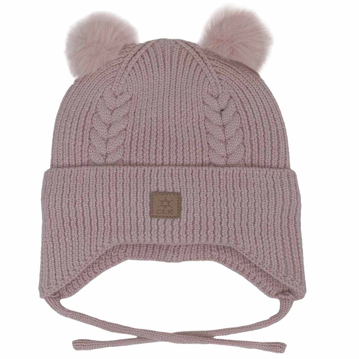 Calikids Knit Hat with Two Pompoms