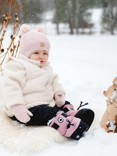 Calikids Knit Hat with Two Pompoms