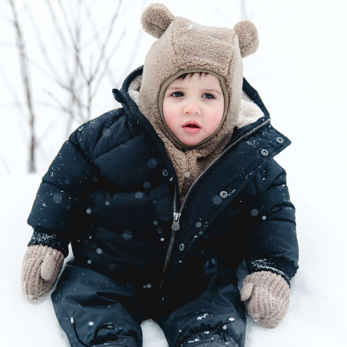 Calikids Knit Mittens with Cords