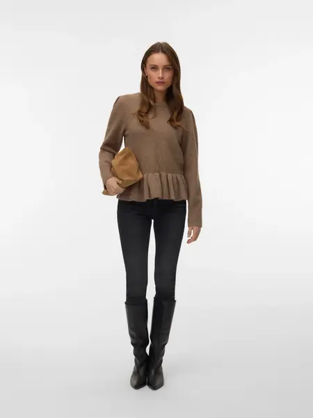 Vero Moda Modena High Neck Peplum Pullover