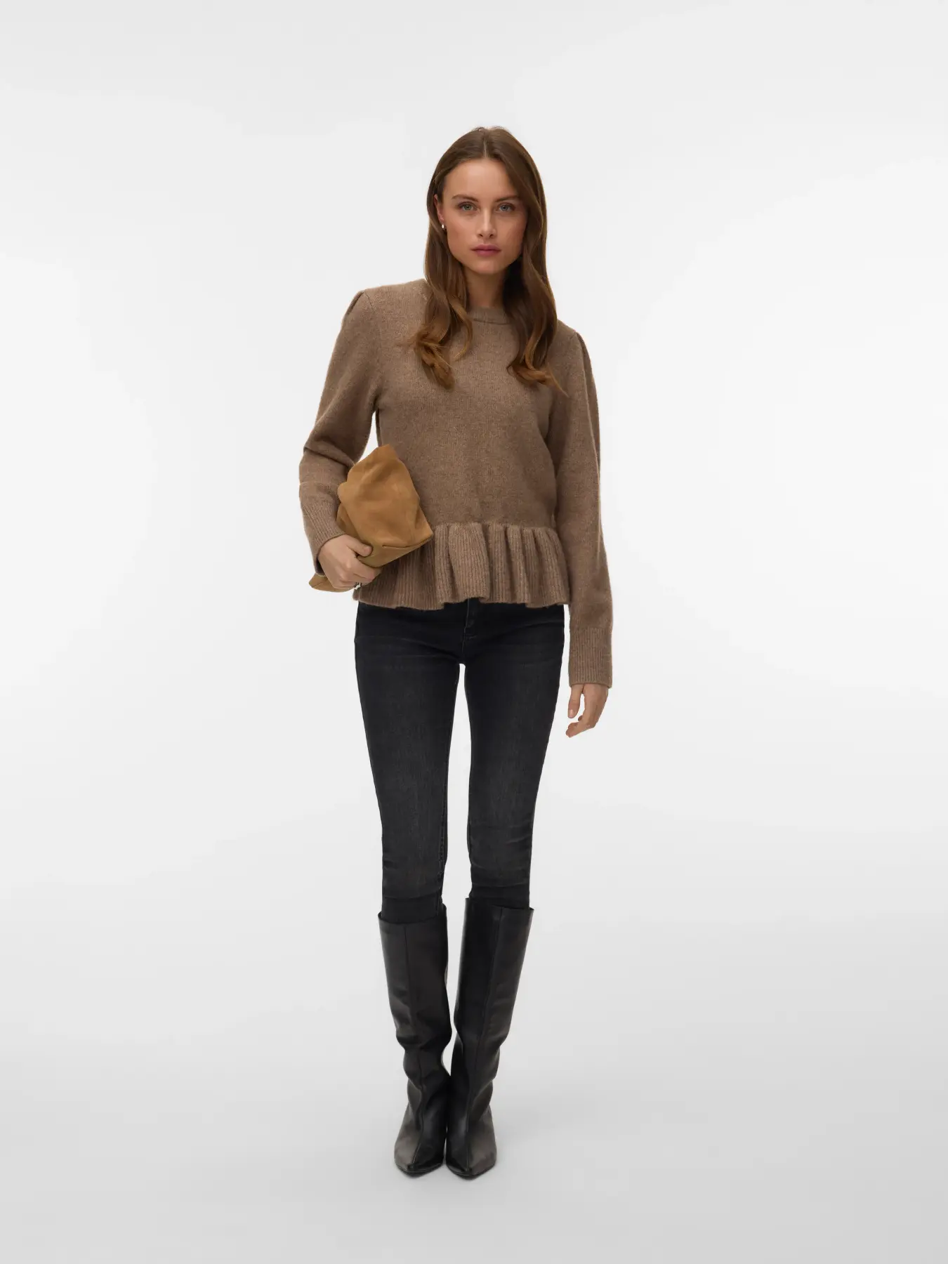 Vero Moda Modena High Neck Peplum Pullover