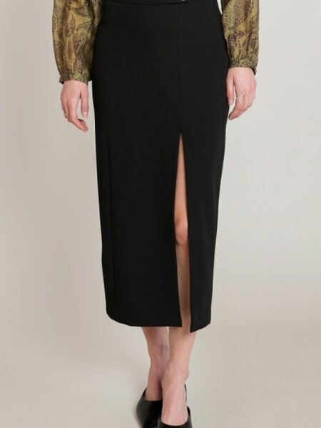 Black Tape Pencil Slit Skirt