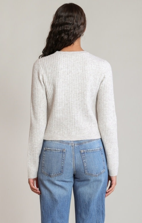 Dex Bow Button Cropped Cardigan