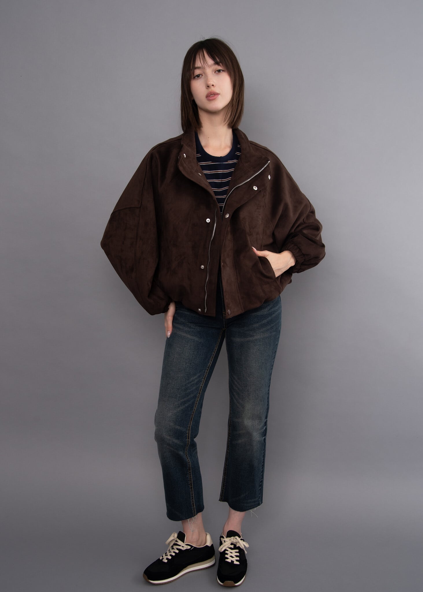 RD Style Mia Imitation Suede Balloon Jacket