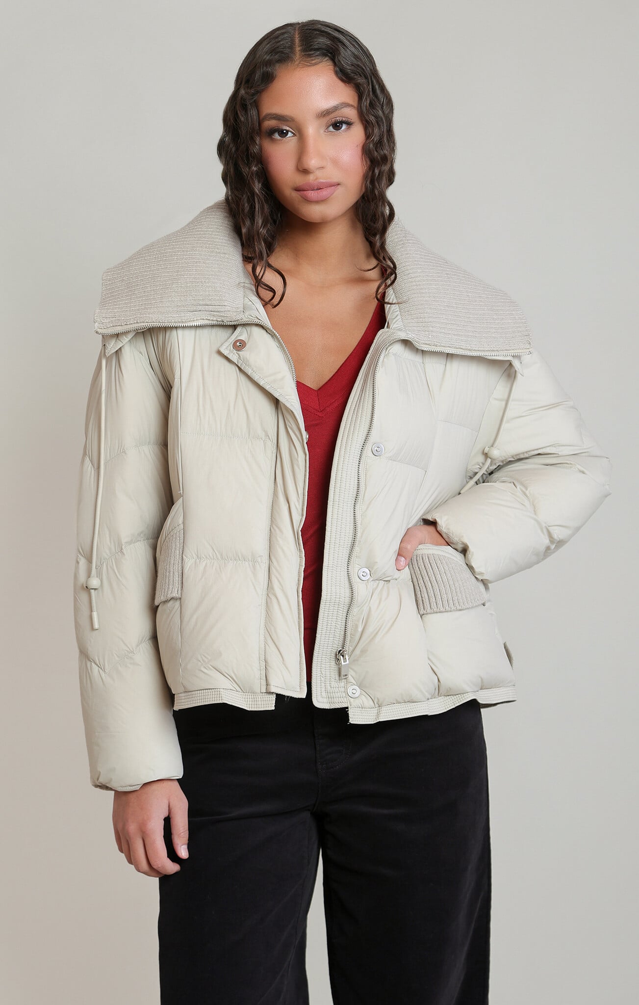 Dex Knit Collar Puffer