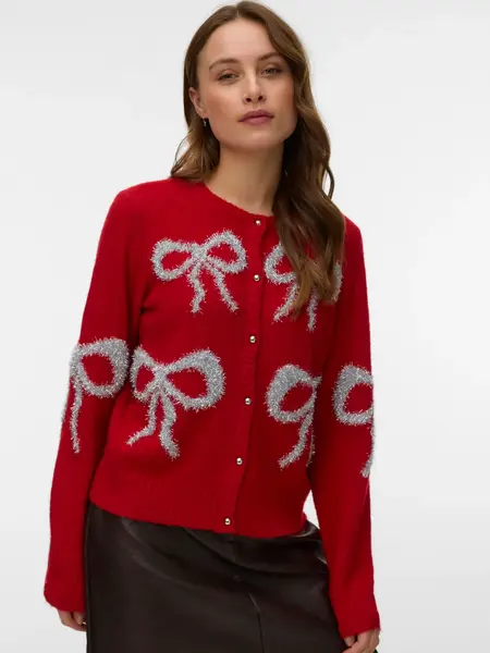 Vero Moda Sparkle Bow O-Neck Cardigan