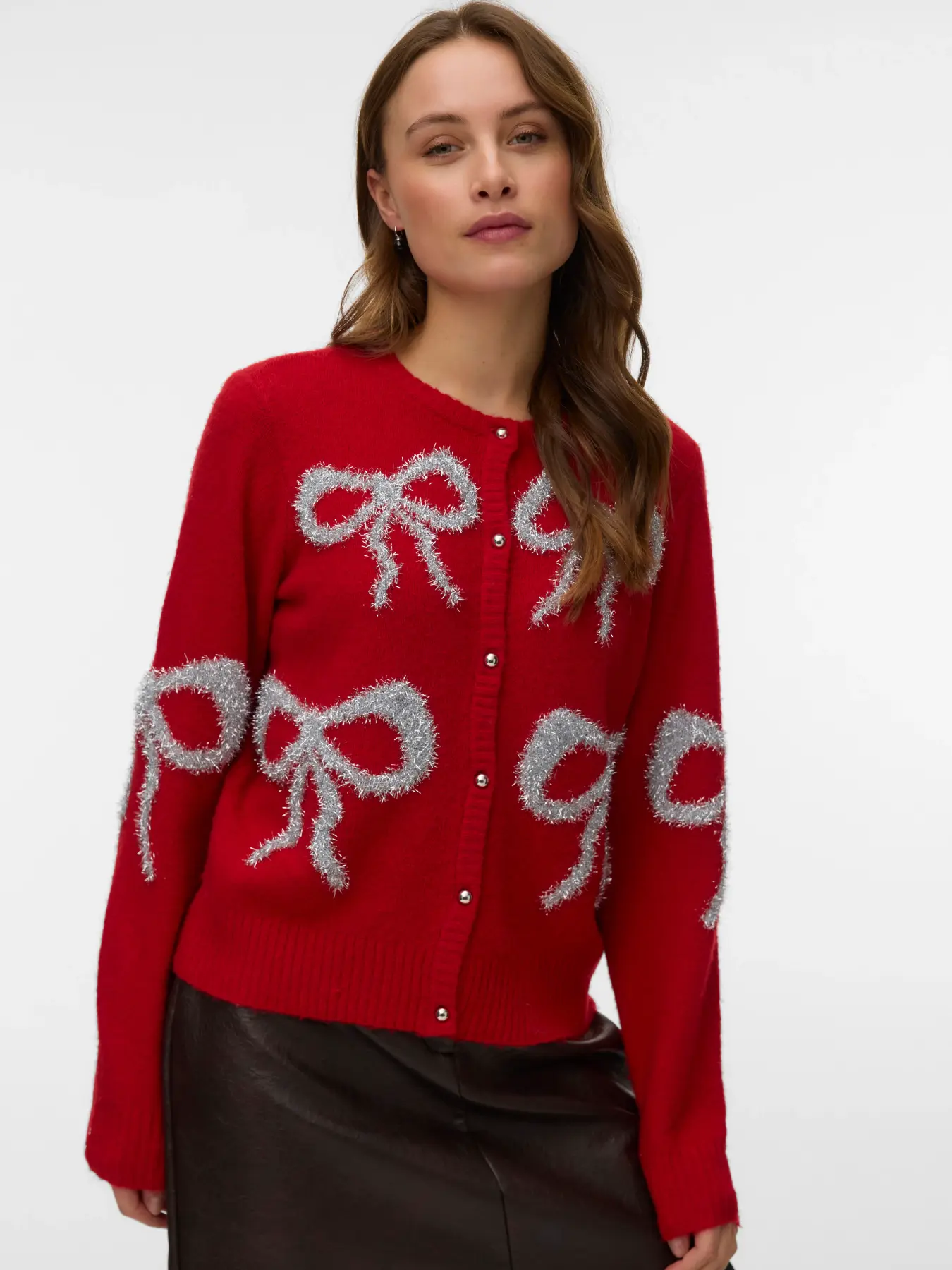 Vero Moda Sparkle Bow O-Neck Cardigan