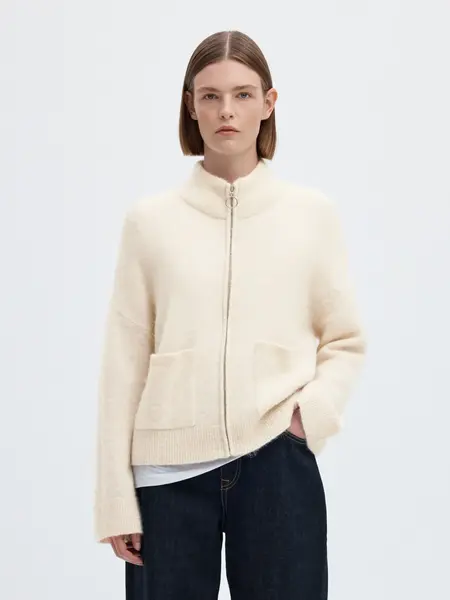Selected Sia Ras Knit Zipper Cardigan