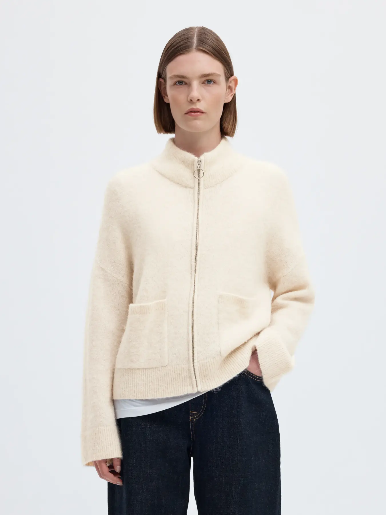 Selected Sia Ras Knit Zipper Cardigan