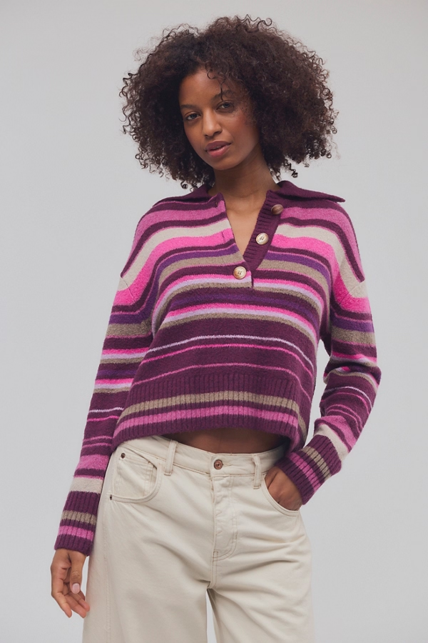 Free People Trading Up Stripe Polo