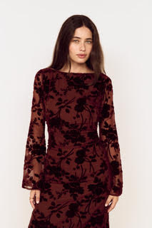 MinkPink Anouk Velvet Midi Dress