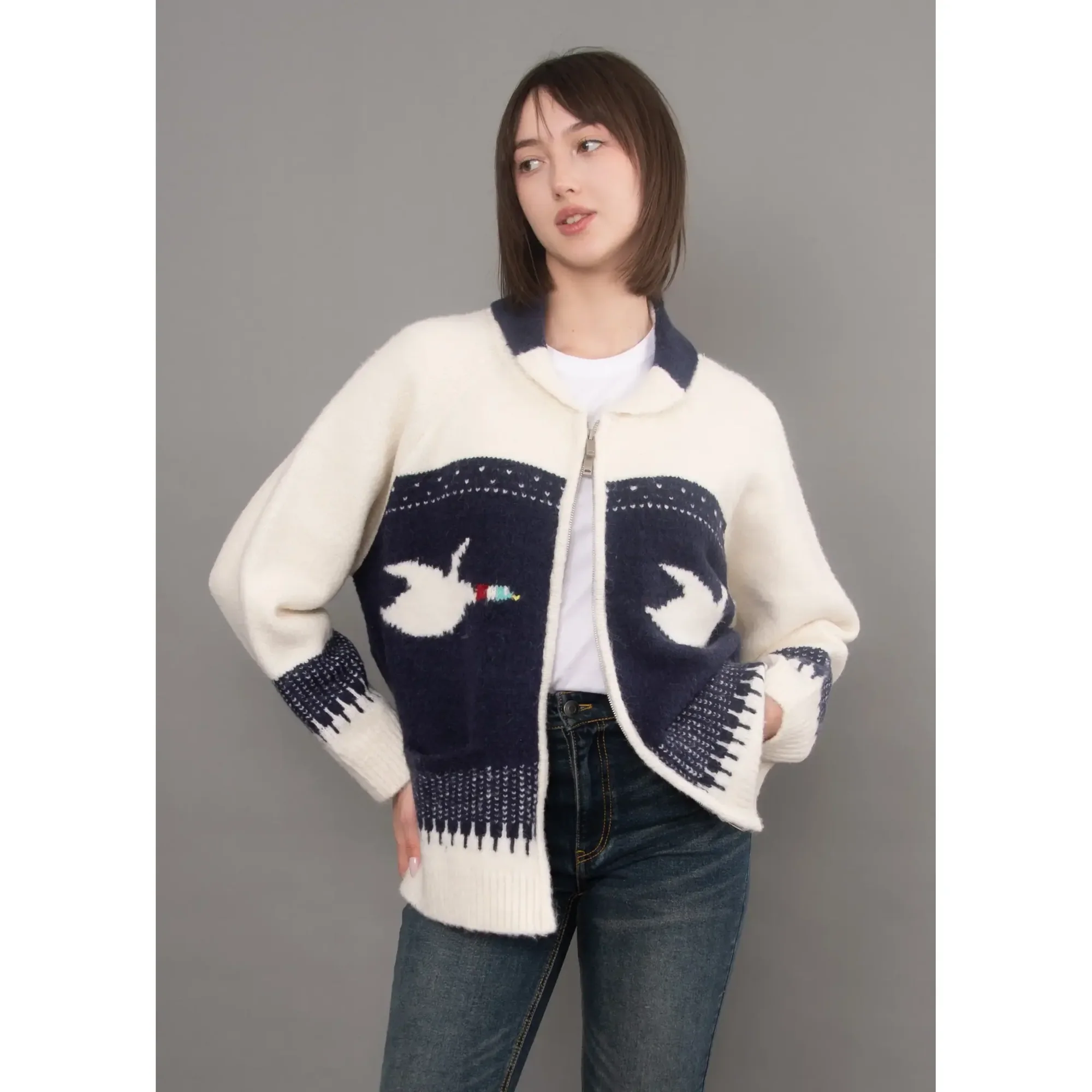 RD Style Taji Raglan Sleeve Shawl Neck Cardigan
