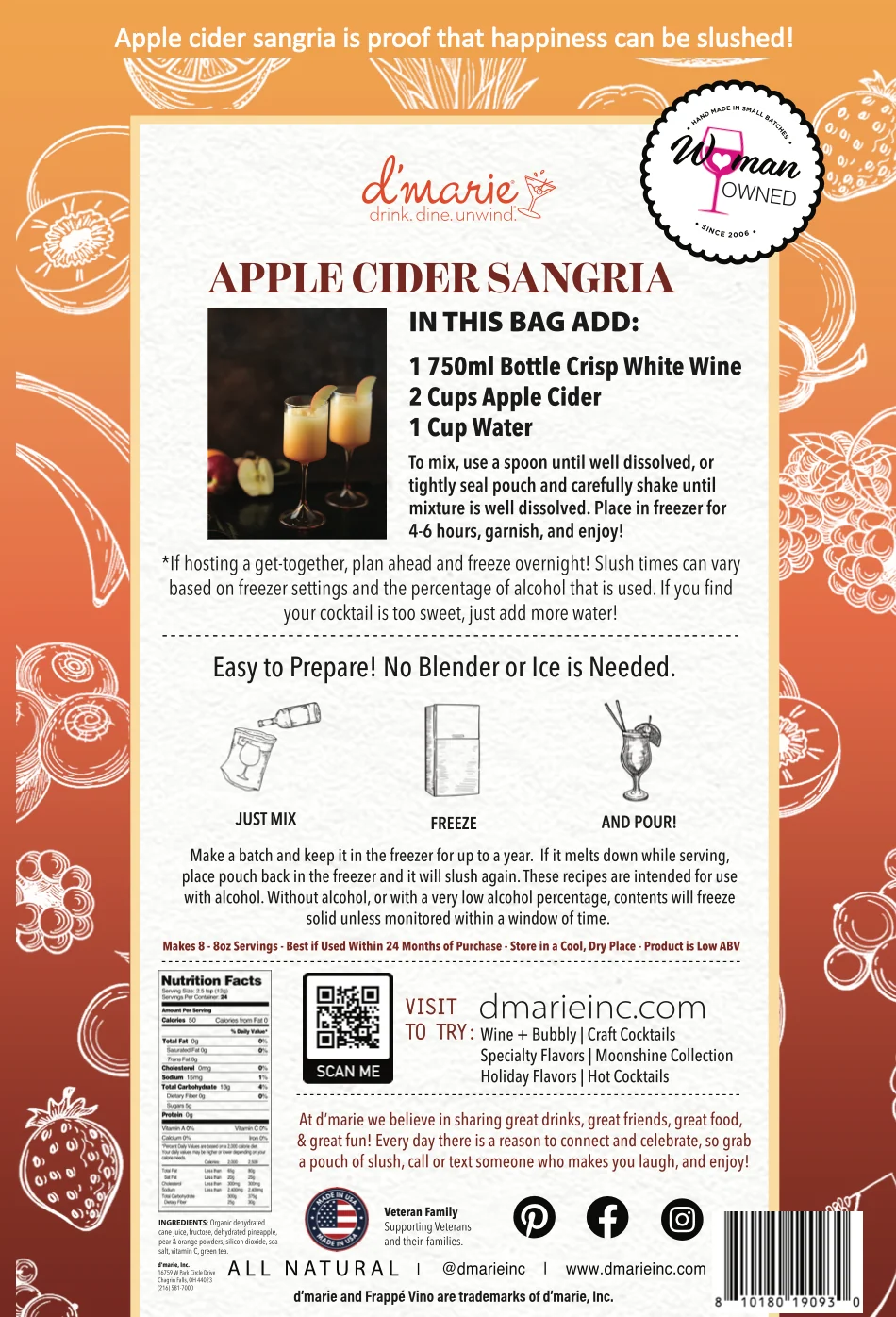 d'marie Apple Cider Sangria Mix