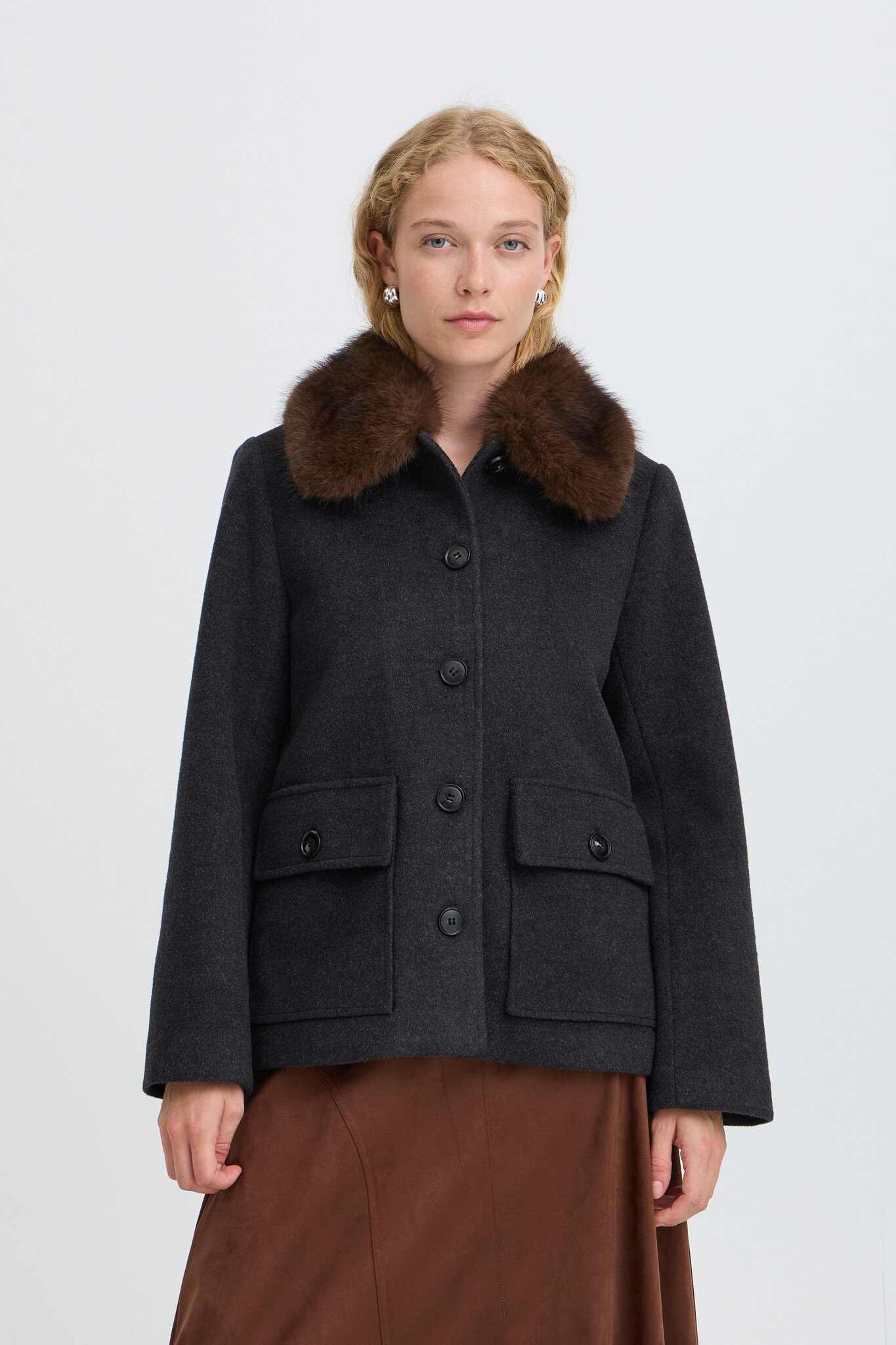 B.Young Cecelia Collared Jacket