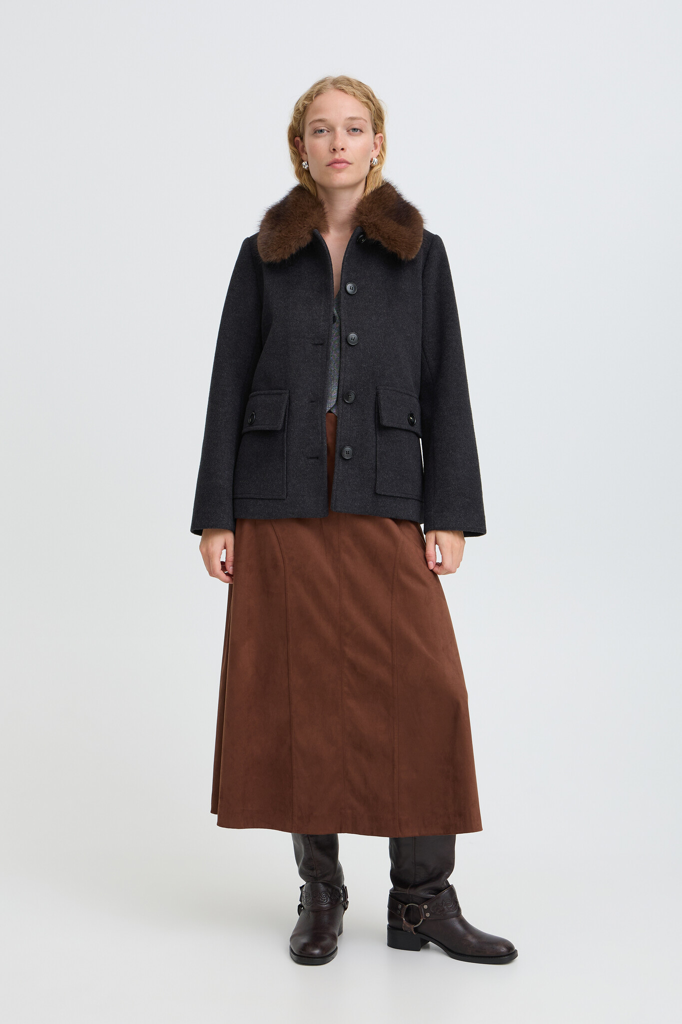 B.Young Cecelia Collared Jacket
