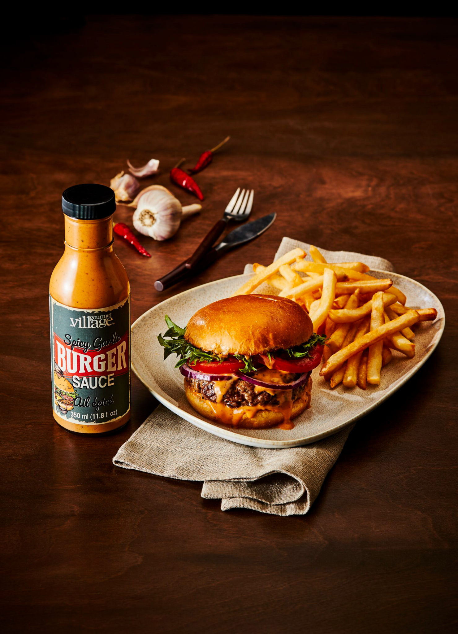 Gourmet Du Village Burger Sauce Spicy Garlic