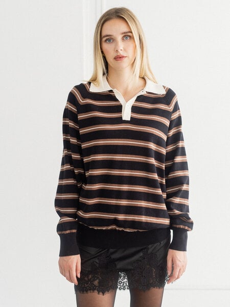 Brunette The Label Oversized Knit Polo Shirt
