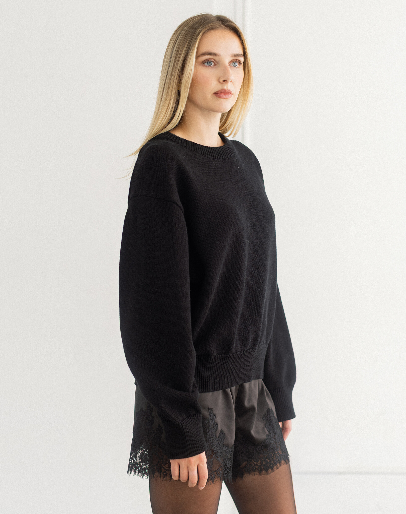 Brunette The Label Perfect Knit Crew Sweater