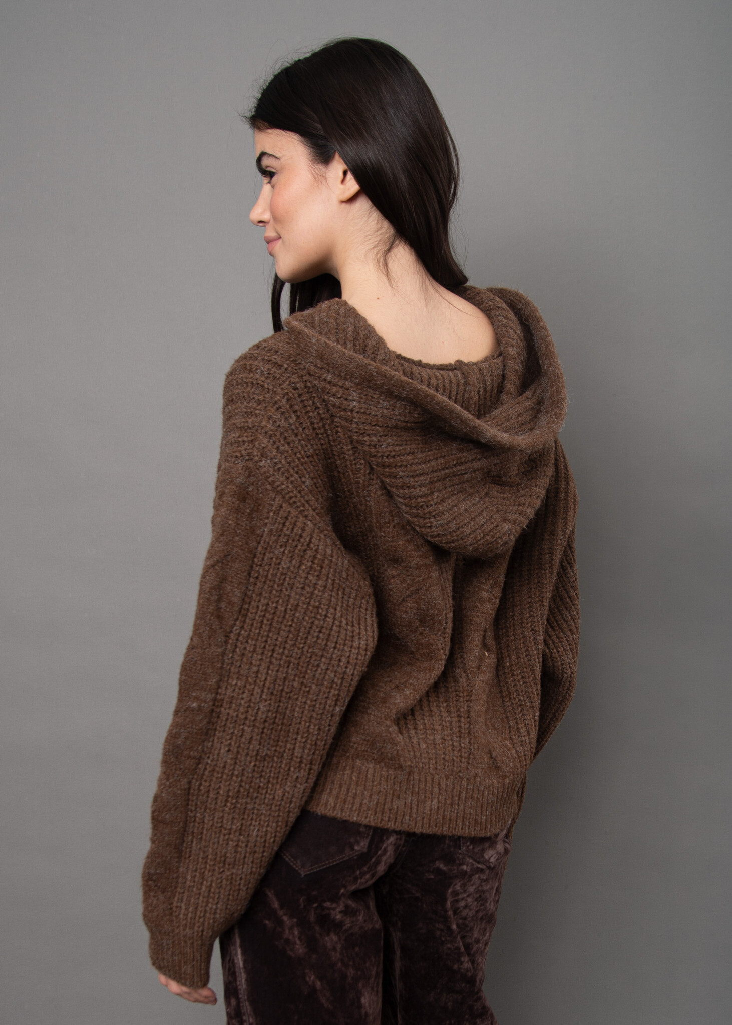 RD Style Galla Hooded Zip Front Sweater