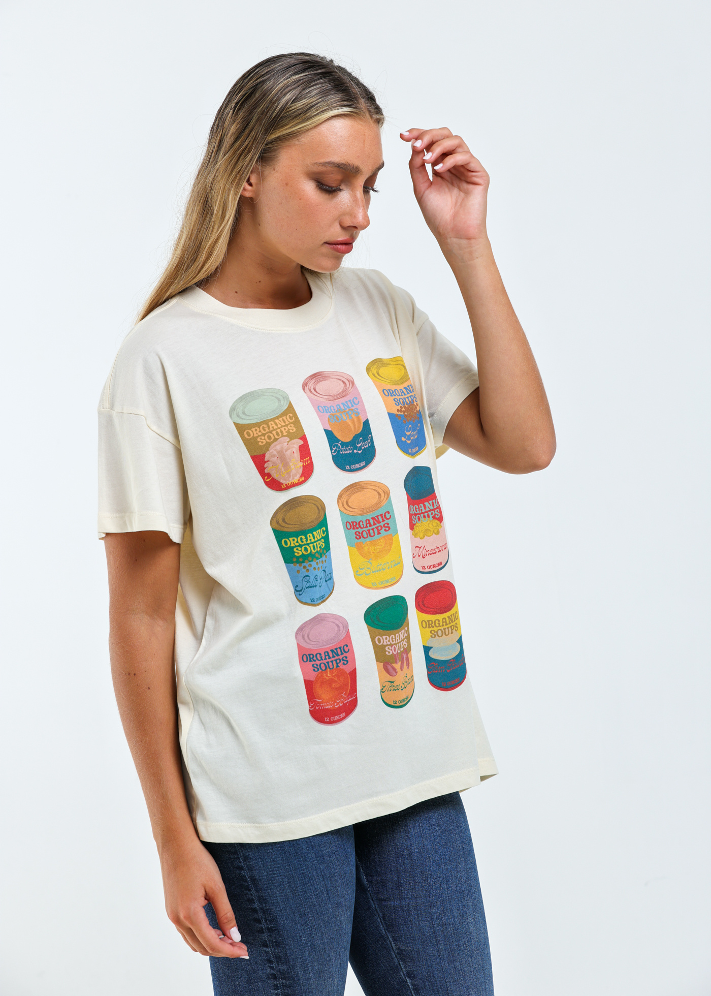 Girl Dangerous Soup Cans Oversized Tee