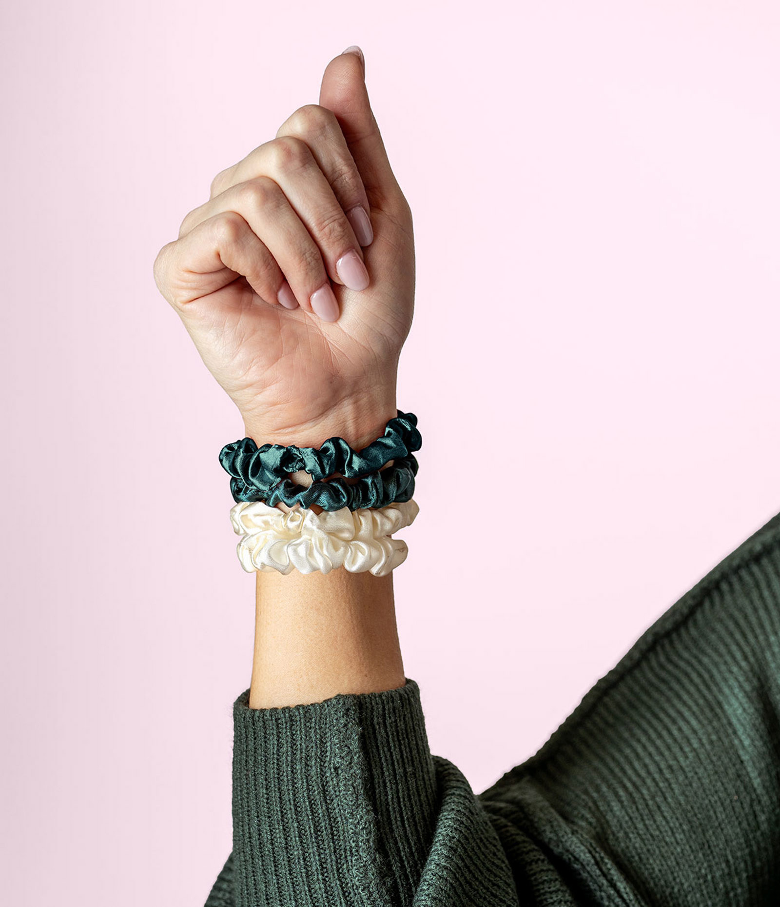 Pretty Festive Holiday Satin Scrunchies