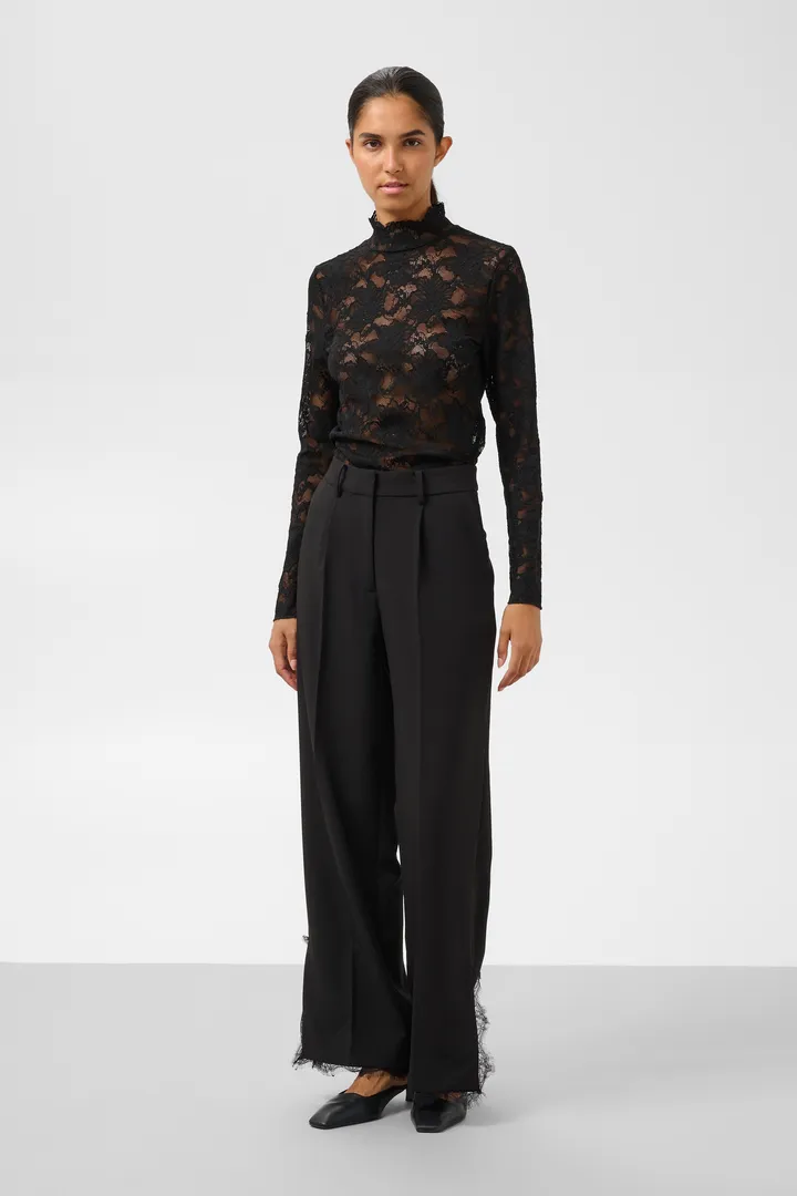 Soaked in Luxury Corinne Suiting Pants with Lace
