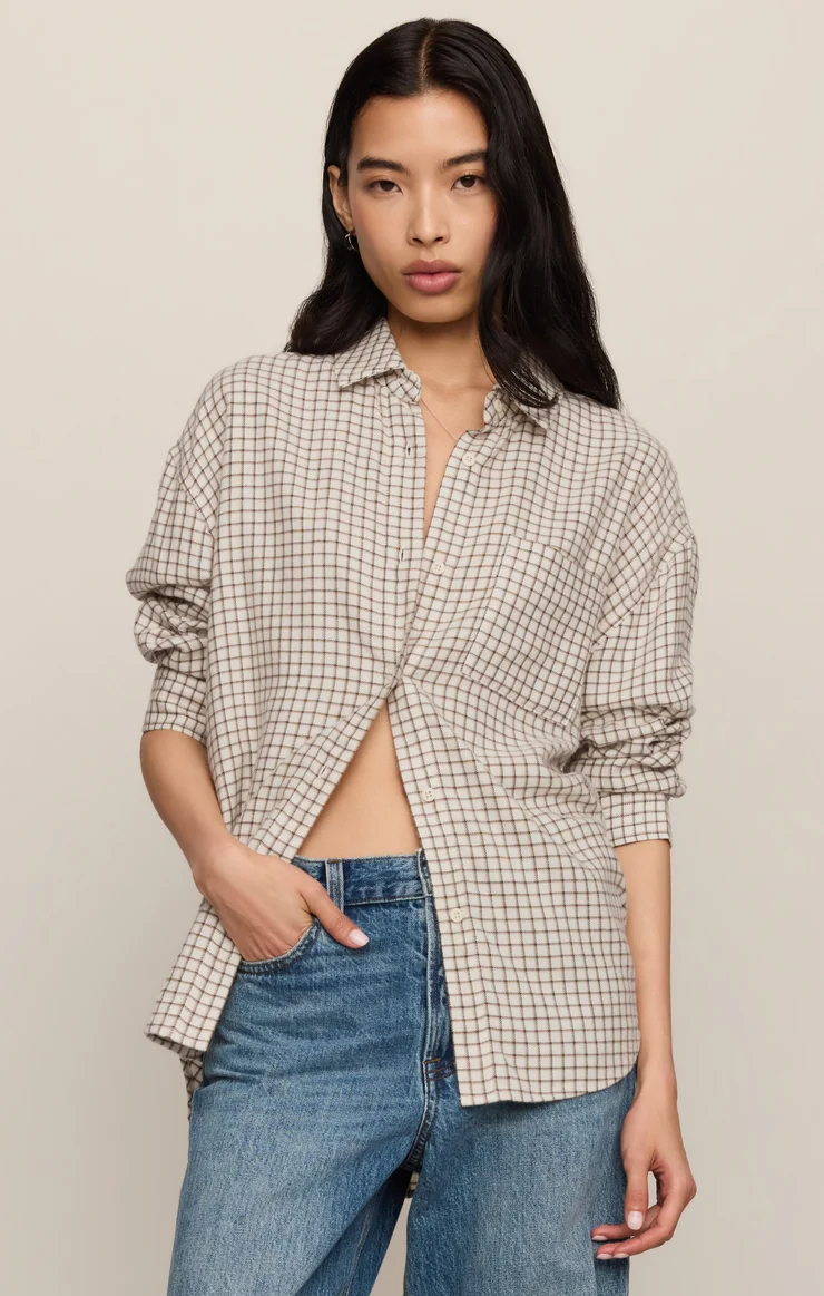 Z Supply River Plaid Button Up Top