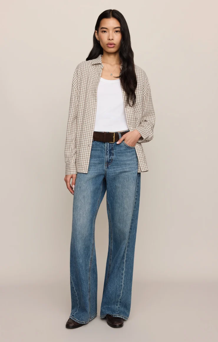 Z Supply River Plaid Button Up Top