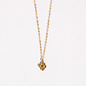 Saint Claude x Freda Petit Primrose Necklace - Brass w/Sapphire