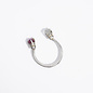 Aesa Single Wave Silver with 4mm Stones (Tourmaline/Moonstone))