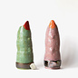Pearce Williams Finger Vase with Ring (Pink and Green)