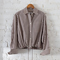 Nomia Cropped Button Down Stripe Shirt
