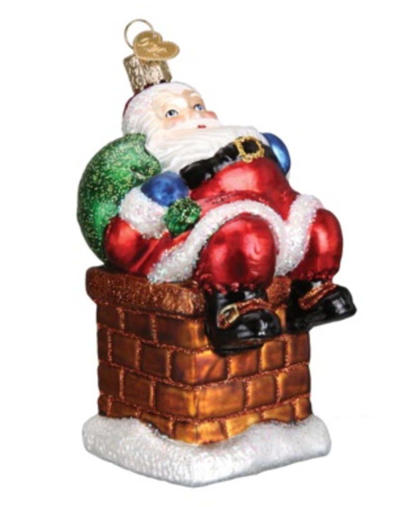 OLD WORLD CHRISTMAS CHIMNEY TOP SANTA