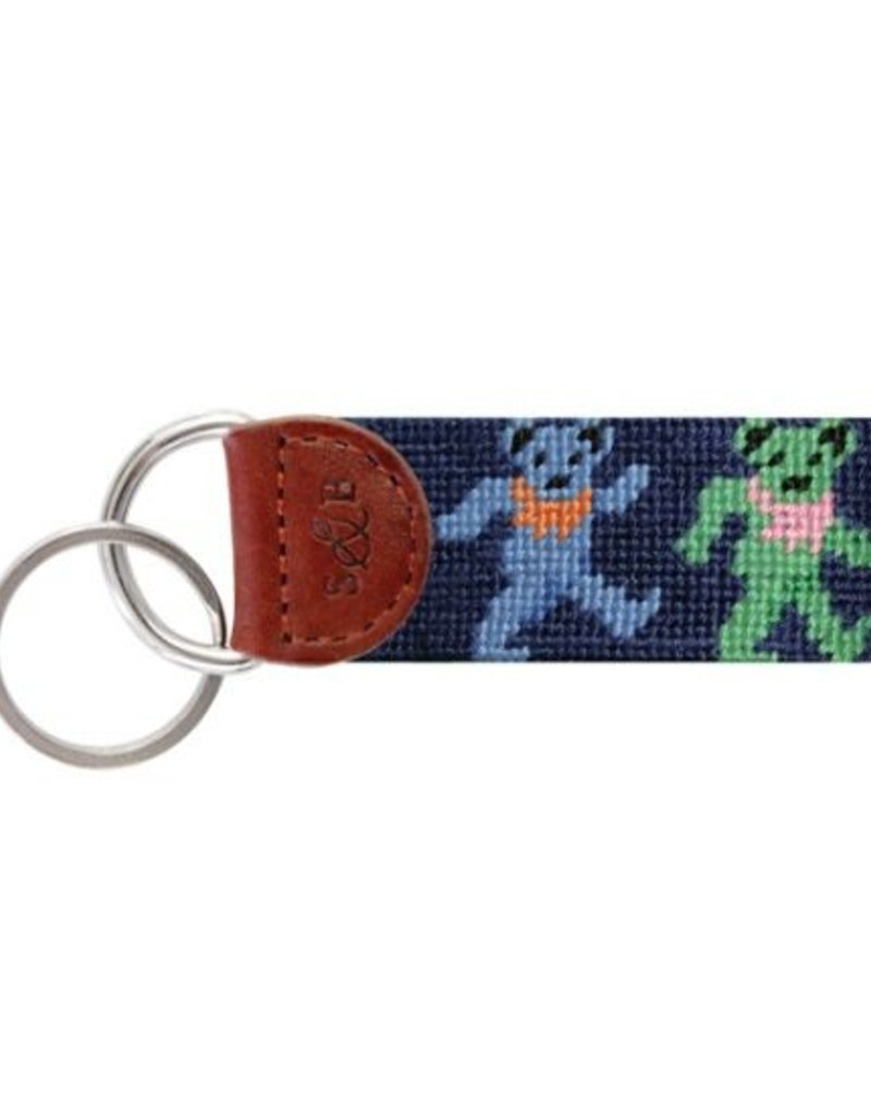 SMATHERS & BRANSON DANCING BEARS NEEDLEPOINT KEY FOB