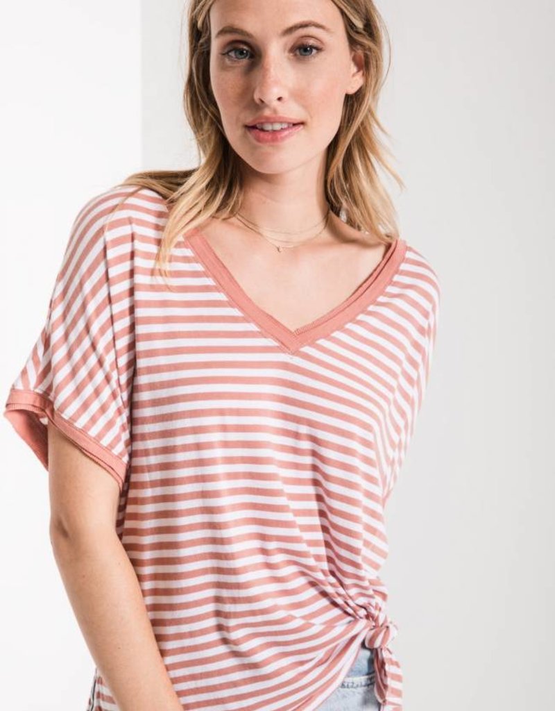 Z SUPPLY THE STRIPE BOYFRIEND V-NECK TEE