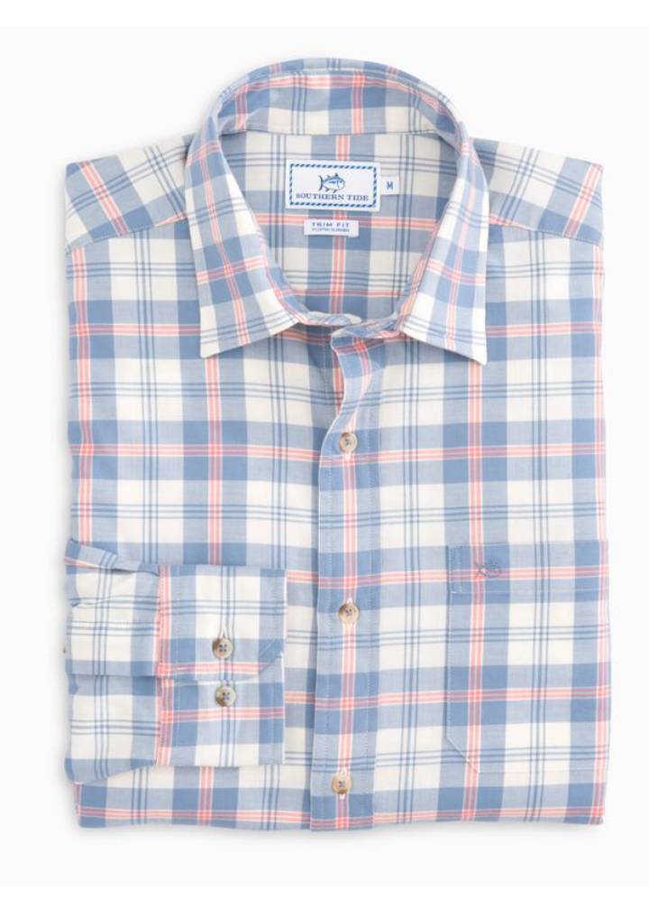 SOUTHERN TIDE OAK HARBOR PLAID SPORT SHIRT SOUTHERN TIDE OAK HARBOR PLAID SPORT SHIRT