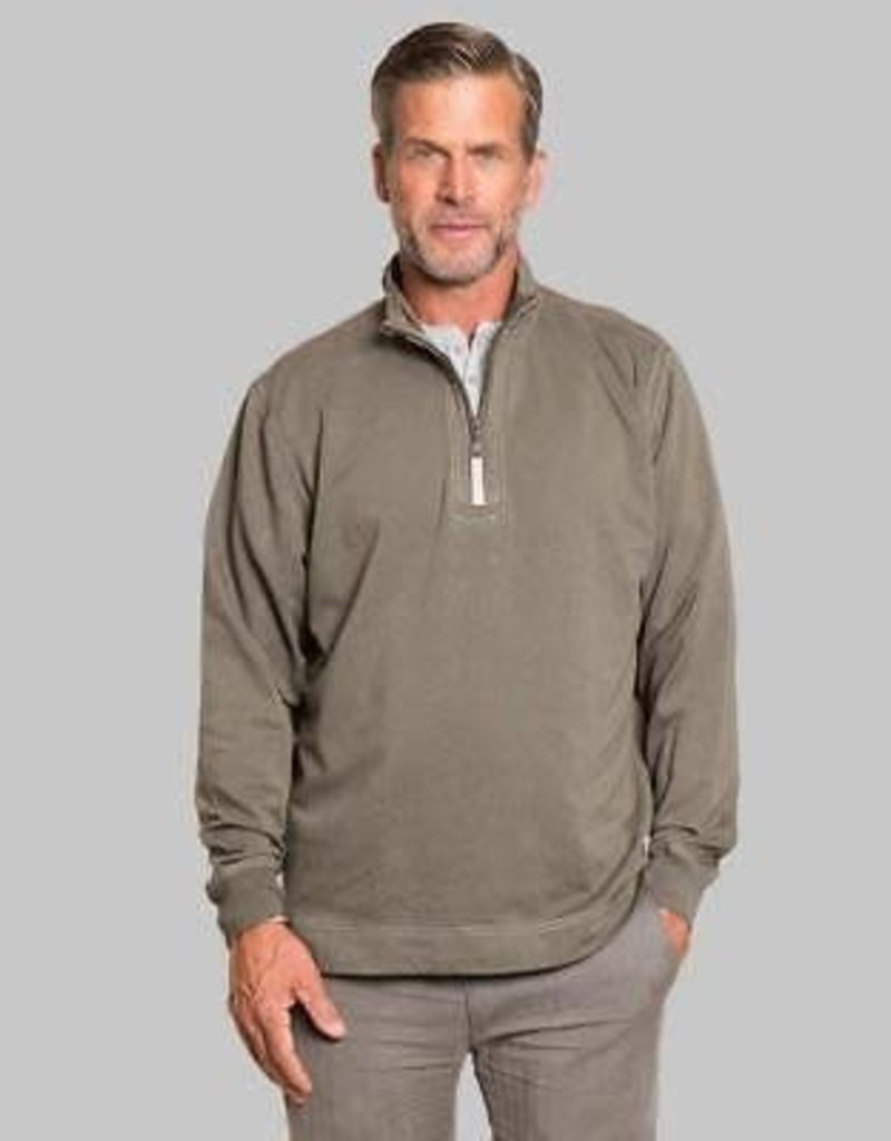 TRUE GRIT CASHMERE HEATHER FLEECE ZIP PULLOVER