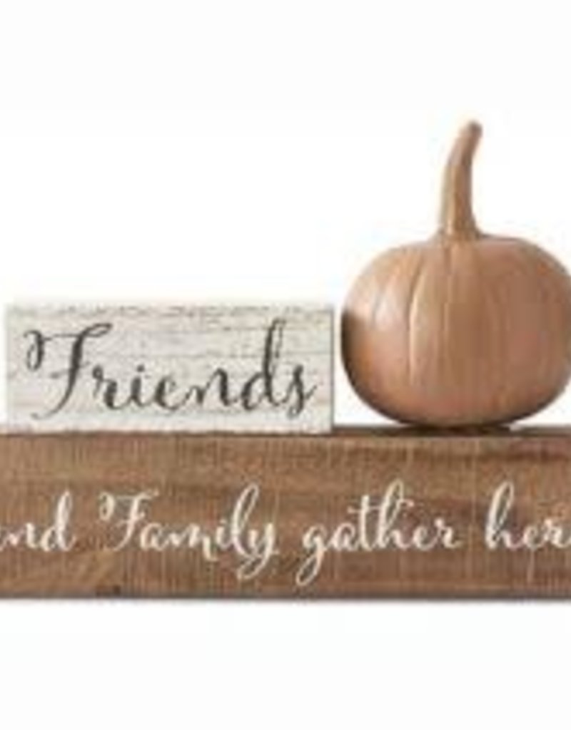 ASST. 8 INCHWOOD STACKED TABLETOP DECOR W/PUMPKIN