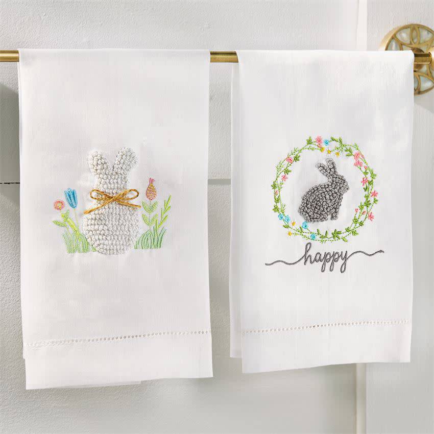 MUD PIE EASTER FRENCH KNOT TOWELS MUD PIE EASTER FRENCH KNOT TOWELS