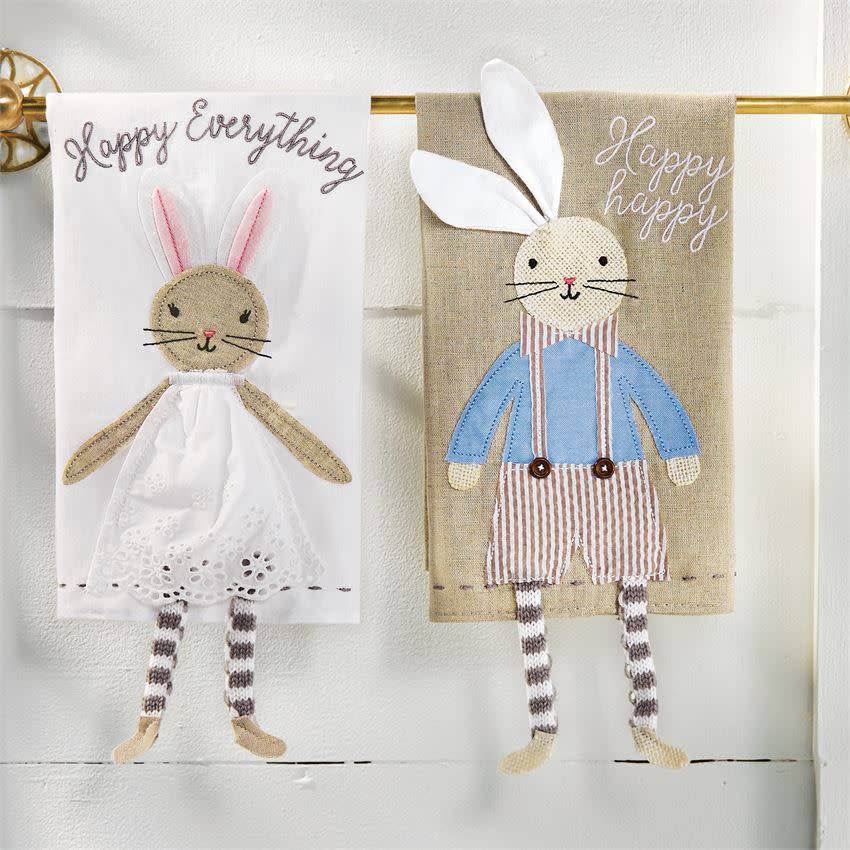 MUD PIE BUNNY DANGLE LEG TOWEL MUD PIE BUNNY DANGLE LEG TOWEL