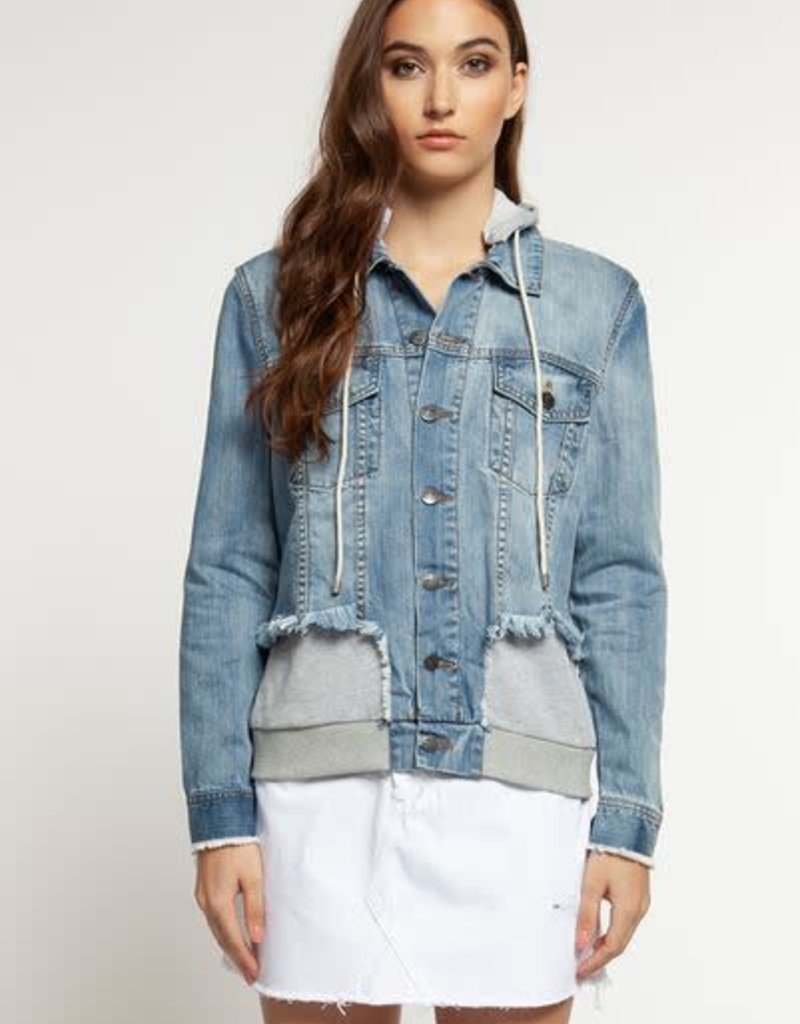 DEX WOVEN DENIM JACKET W/HOOD