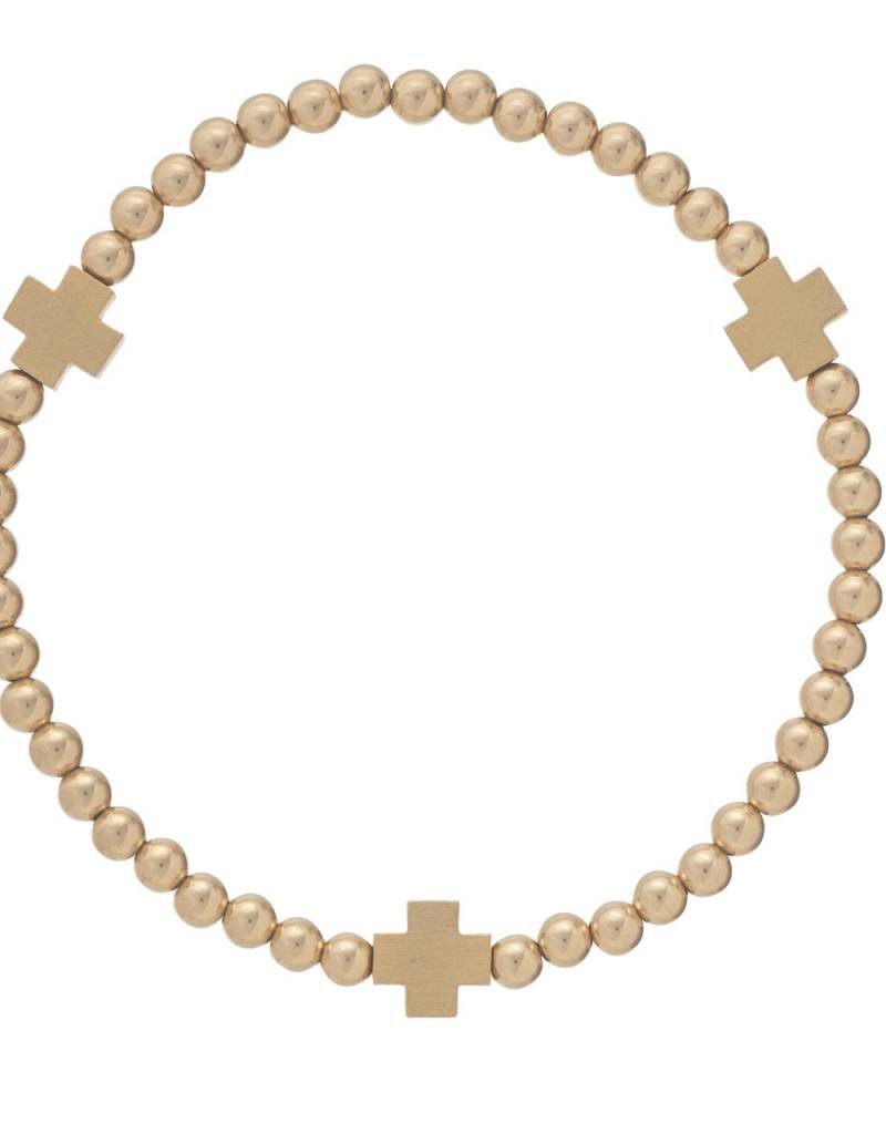 ENEWTON SIGNATURE CROSS MATTE GOLD BRACELET
