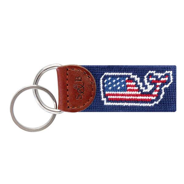 SMATHERS & BRANSON VINEYARD VINES NEEDLEPOINT KEY FOB NAVY SMATHERS & BRANSON VINEYARD VINES NEEDLEPOINT KEY FOB NAVY