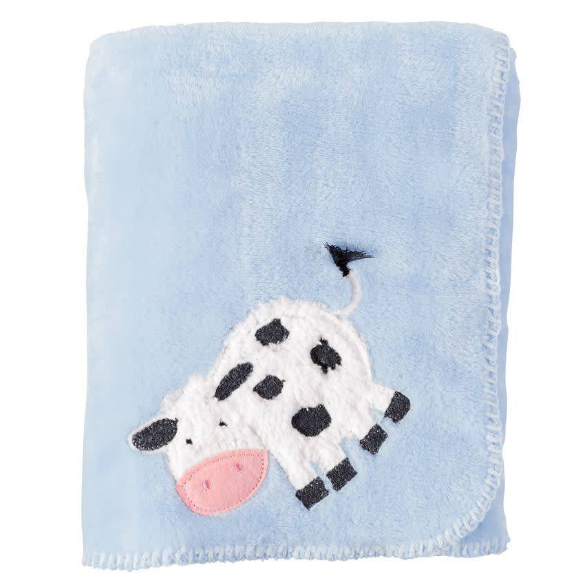 MUD PIE COW FLEECE BLANKET MUD PIE COW FLEECE BLANKET
