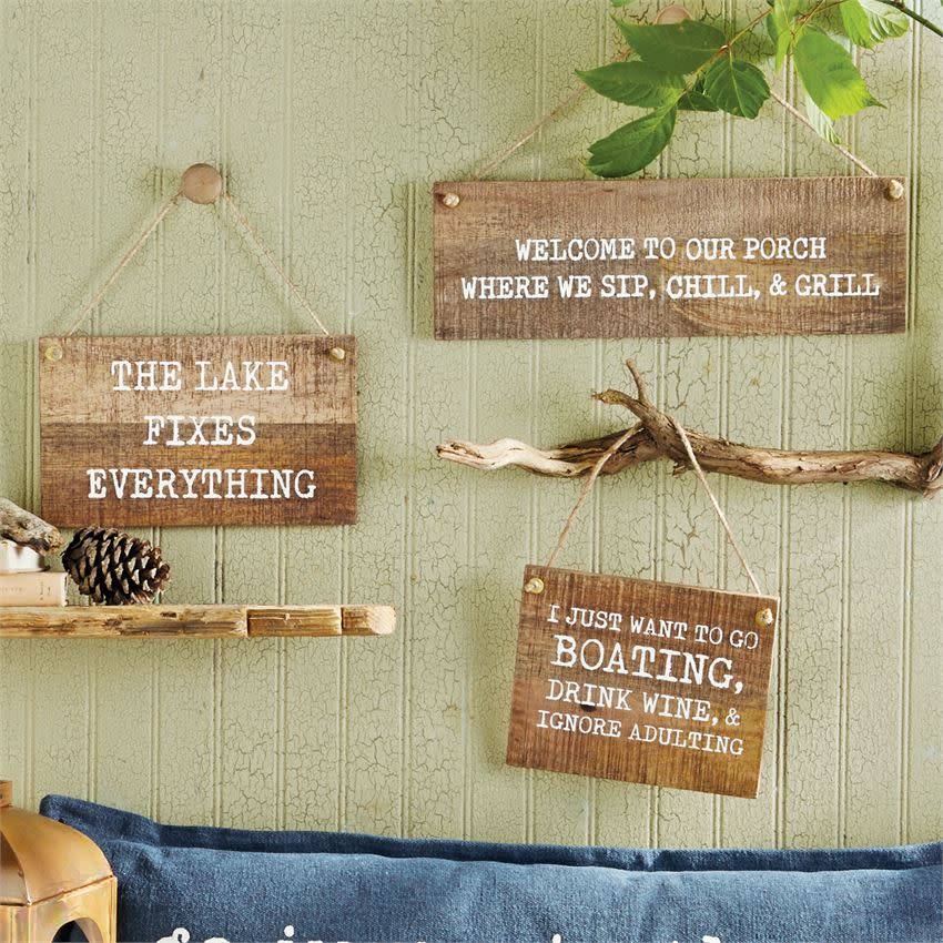 MUD PIE WOOD HANGER LAKE PLAQUE MUD PIE WOOD HANGER LAKE PLAQUE
